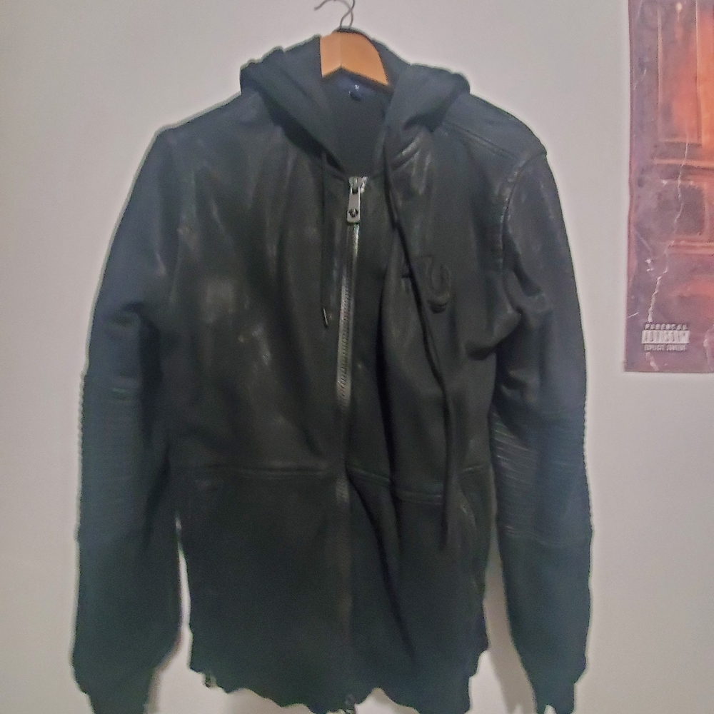 True Religion Black Zip Up Hoodie